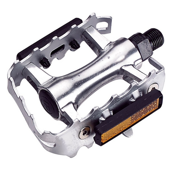 PEDAL ATB ALLOY BODY SIL STEEL CAGE 9/16