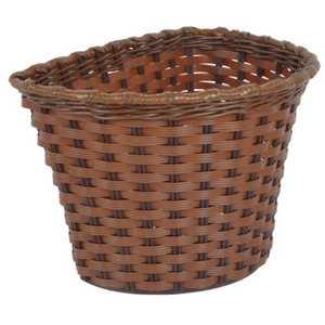 BASKET JNR WOVEN PLASTIC BROWN 10"