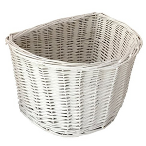 BASKET WICKER D SHAPE 16" FULL WICKER WHITE